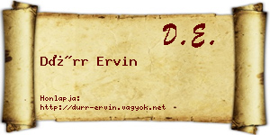 Dürr Ervin névjegykártya