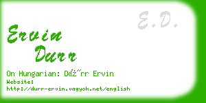 ervin durr business card
